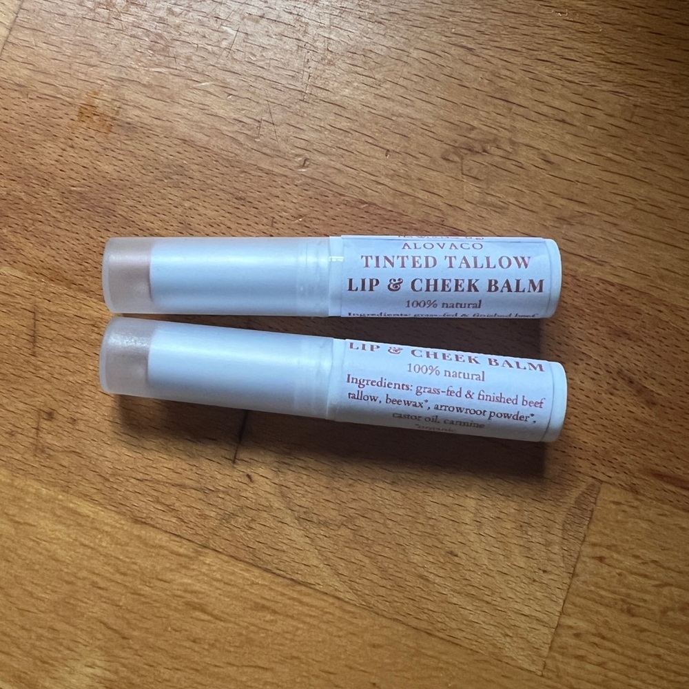 TINTED TALLOW LIP & CHEEK BALM - 100% Natural Lip Balm - Pack of 2